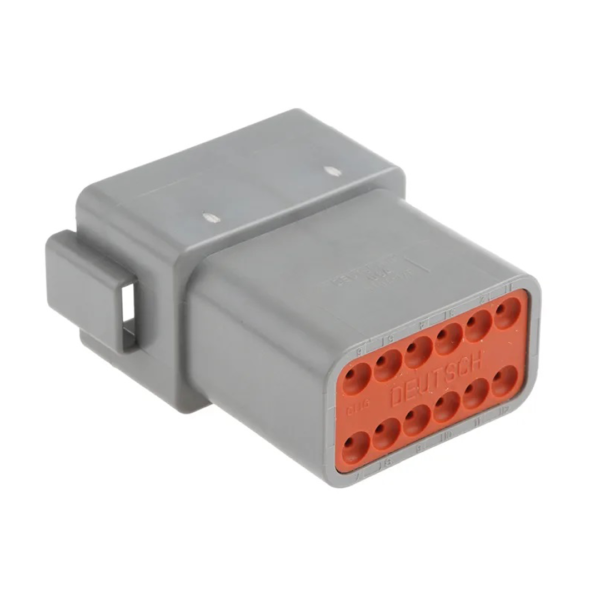 Connettore TE-Connectivity Serie Deutsch DT 12 Vie Femmina Porta Pin Maschio Grigio Codice DT04-12P